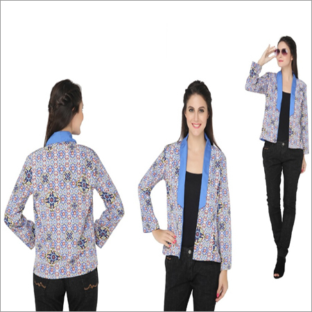 Bedazzle Full Sleeve Solid Printed Women's Jacket