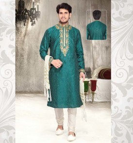 Great Teal Green Kurta Pyjama