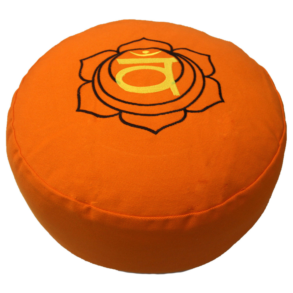 Chakra embroidery zafu cushion