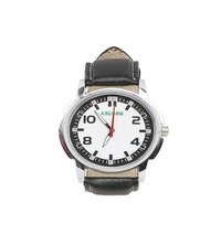 Men Wrist Watch - Synthetic Material, Free Size, Black Band Color, Round Shape | Classy Strap, Non-toxic, Comfortable, Low Maintenance