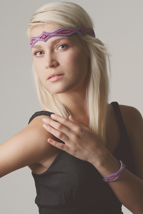 Pink and purple hairband