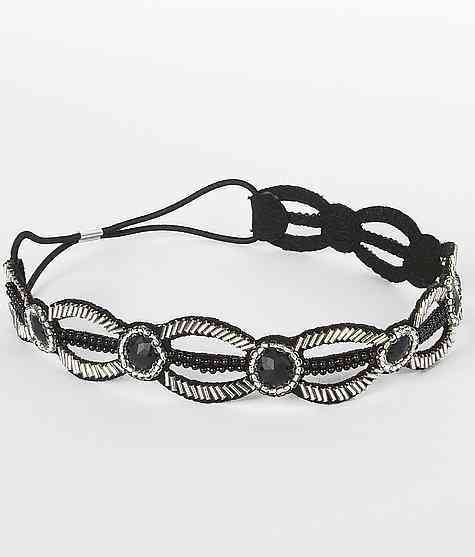 Black Crystal Bead With White Crystal Bead