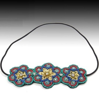 Stylish Beaded Headband From India Handmade Fancy