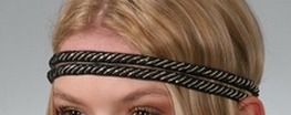 Black And Golden Cotton Cord Headband Hair Band He