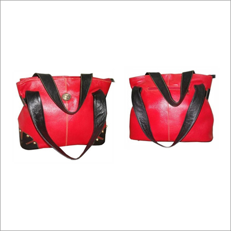 Pink Colored Leather Ladies Handbag