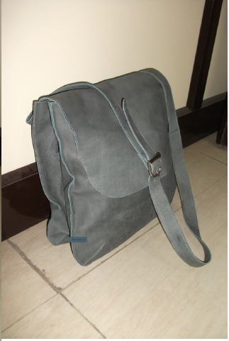 Gray Desginer Leather Handbag