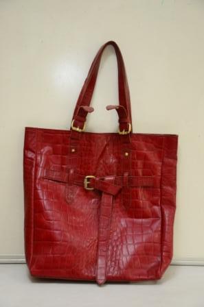 Blood Red Orange Shaded Stylish Lady Leather Handbag