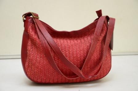 2016 Maroon Braided Style Beautiful Lady Leather Handbag