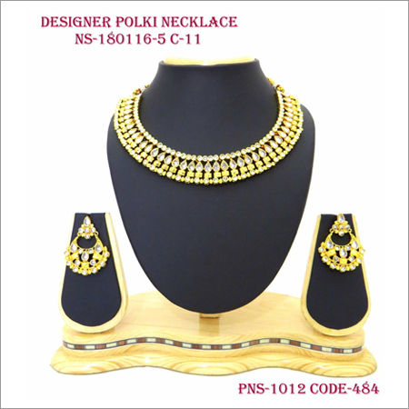 Designer Antique Polki Necklace Pendant Earrings