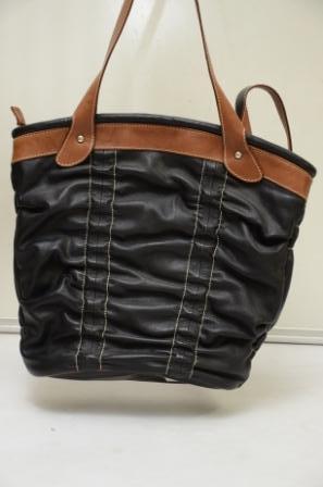 Black Shade With Brown Shade New Model Leather Handbag - Genuine Leather, 12x15x5 Inches, Black | Zipper Closure, Two Top Handles, Spacious, Durable