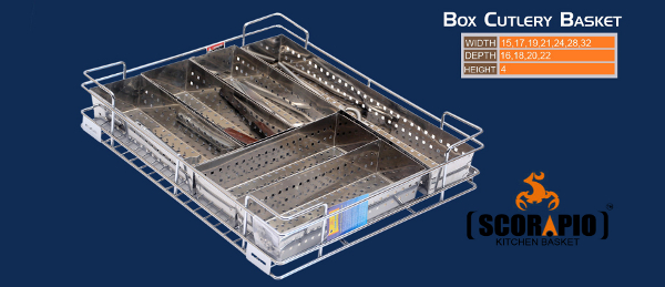 SS Box Cutlery Basket Supplier