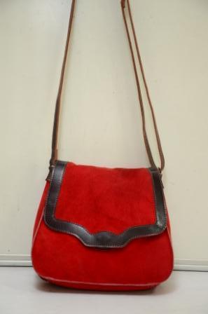 Red Color Designer Beautiful Ladies Handbag - Leather, 10x12x5 In, Top Zip Closure | Stylish, Durable, Elegant Look, Versatile