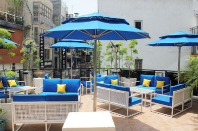 Mediterranean Stainless Steel Umbrellas 2-Tier wit