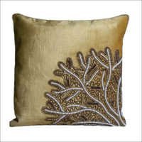 Gold Beaded Cushion Cover