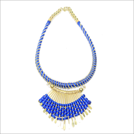 JAI SHREE Threaded Blue spaded Necklace