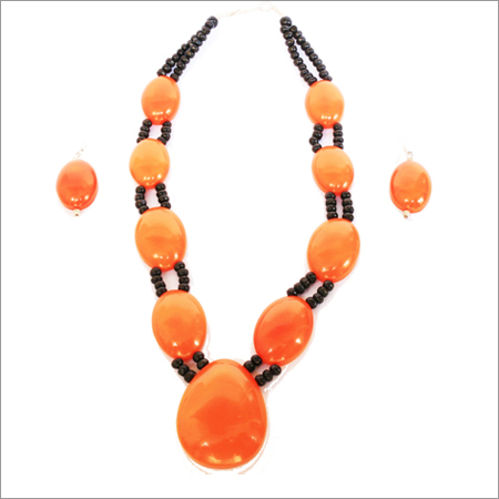 Contemporary Acryic Orange Necklace