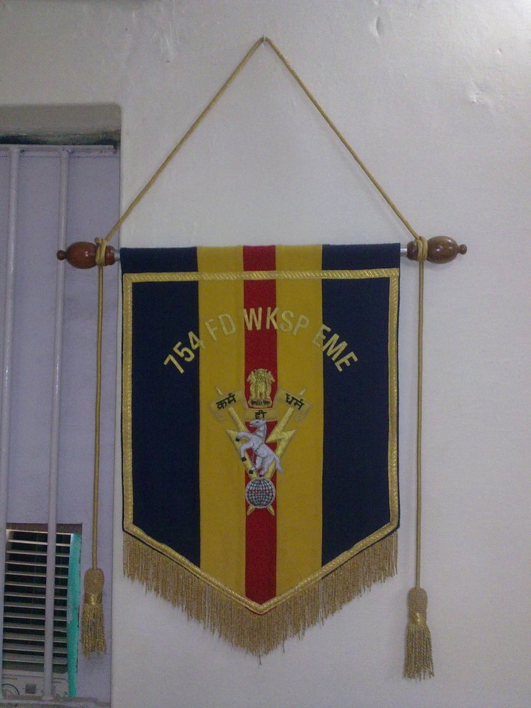 Eme T Flag Baneer With Hand Zari Works