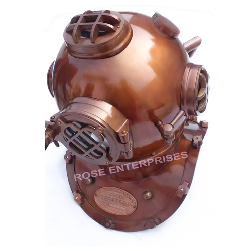 Brown Antique Nautical Nautical Mark V Divers Helmet