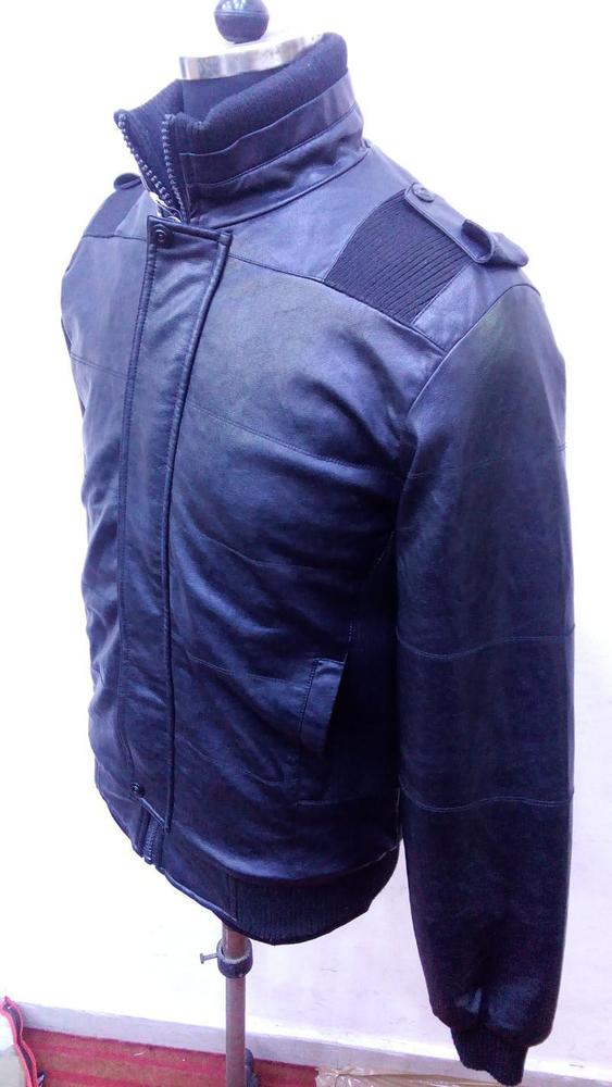 Designer Leather Hooded Jacket