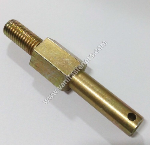 Chain Adjuster Stud - Carbon Steel, Hex 19 mm Size, Zinc Plated | For Aerospace, Defence, Industrial Use, Polished Surface Finish