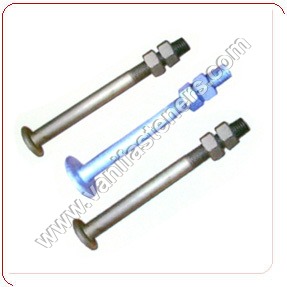 Step Bolts with Nuts - M16 x 175mm Long, Carbon Steel, Galvanized Surface Treatment, Round Truss Head, Square Neck, Industrial Grade