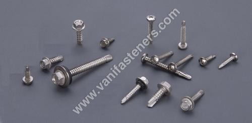 Self Drilling Screw - Stainless Steel, Truss Head with Drill Shaped Point, Polished Surface for Aerospace and Industrial Use