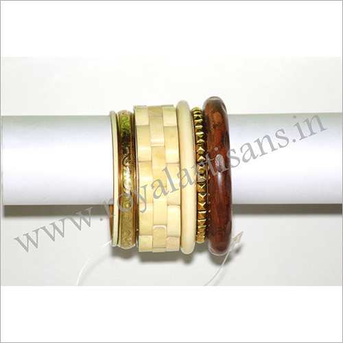 Wood and Bone Bangles Set