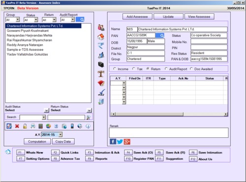 Income Tax e-Filing Software