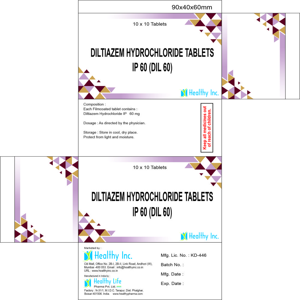 Diltiazem Hydrochloride Tablets 60 mg