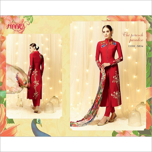 HEER 9--COTTON SATIN & GEORGETTE SUIT