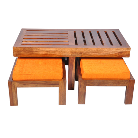 Durable Coffee Table With Stools