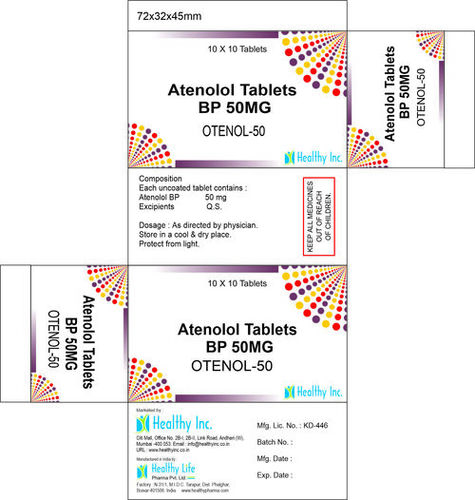 50 mg Atenolol Tablets IP