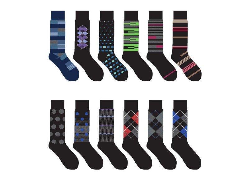 Multi Colored Mens Socks