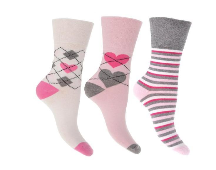 Women Socks - Cotton Blend, Crew Height, Pink, Various Sizes | Soft Comfort, Stylish Design, Durable, Breathable, Value Pack, 3 Pairs