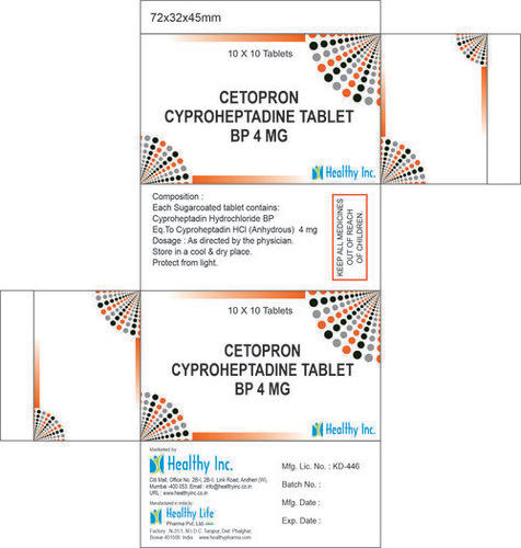 4 mg Cyproheptadine Tablet