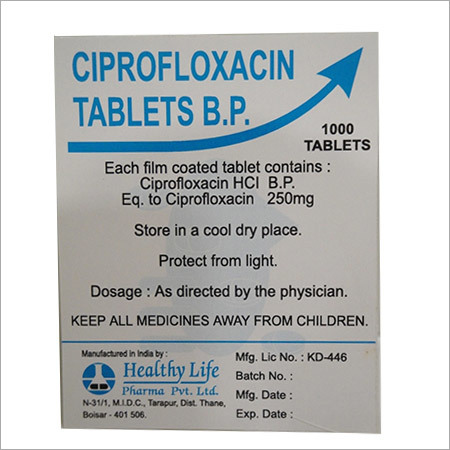 Ciprofloxacin Hydrochloride Tablets Cool & Dry Place