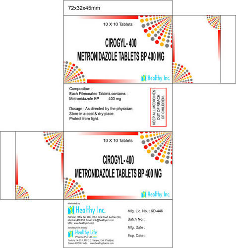 Metronidazole Tablets Bp 400 Mg Medicine Raw Materials