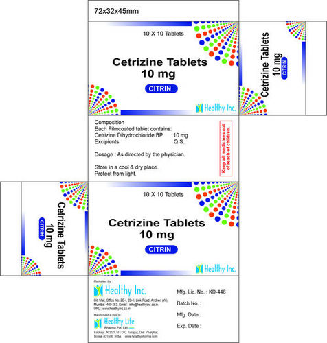 10 mg Cetrizine Tablets