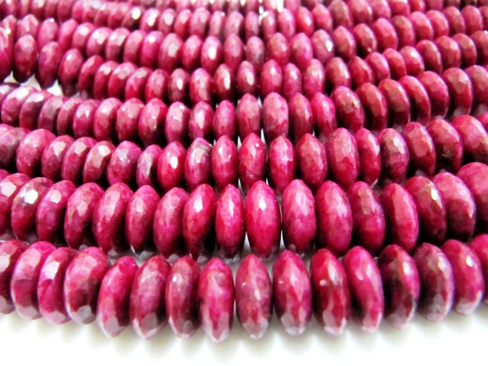 Stone Ruby German Cut Faceted Beads