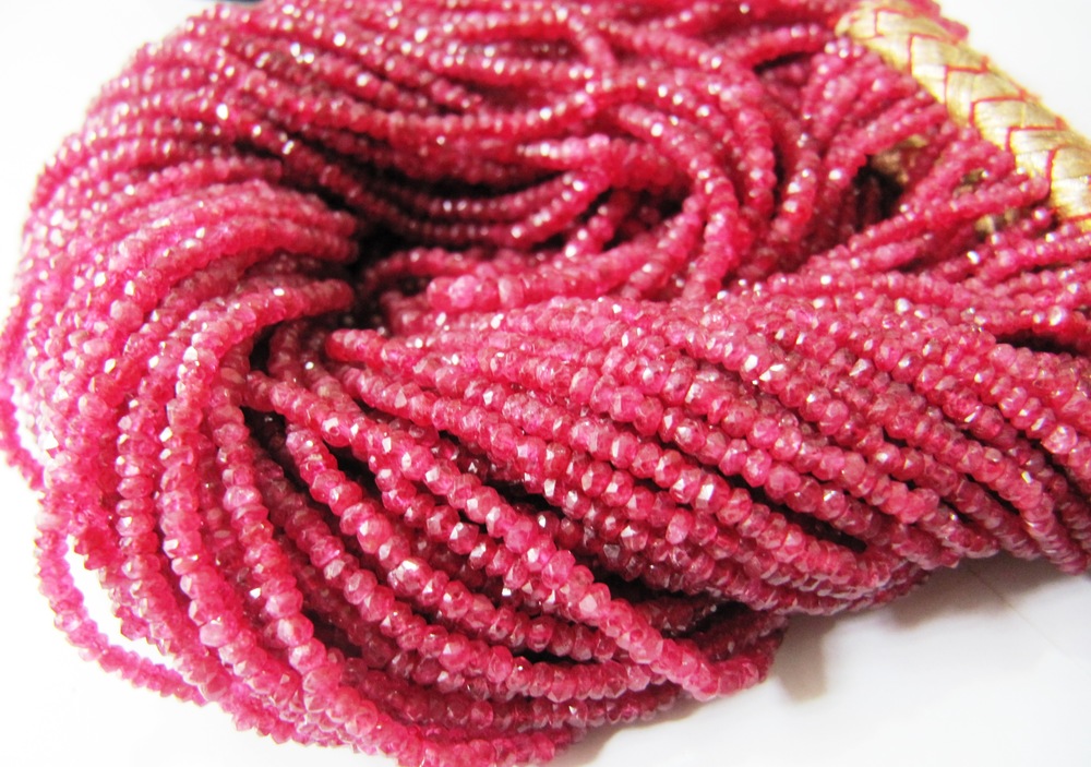 Natural Ruby Red spinal Rondelle Faceted top Quality 2 to 3mm Beads S