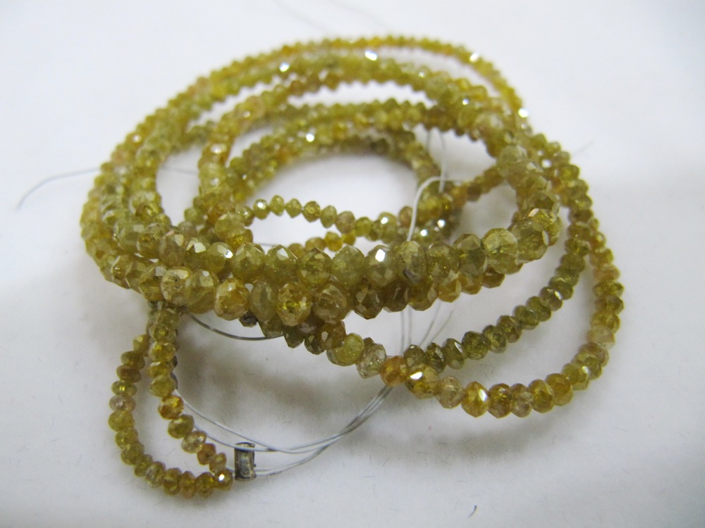 Natural Yellow Diamond beads