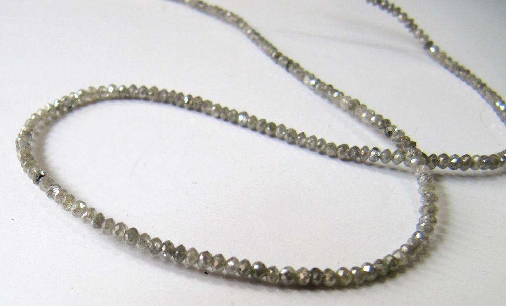 Natural Grey Diamond Beads 2mm