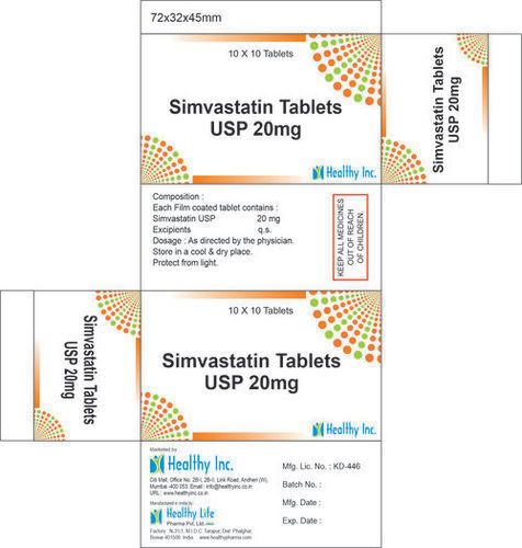 Simvastatin Usp 20 Mg Tablets