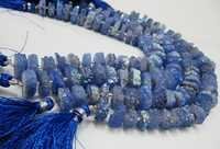 Tanzanite Color Solar Quartz Slice Disc 10 To 13mm Strand 8 Inches Long - Material: Stone