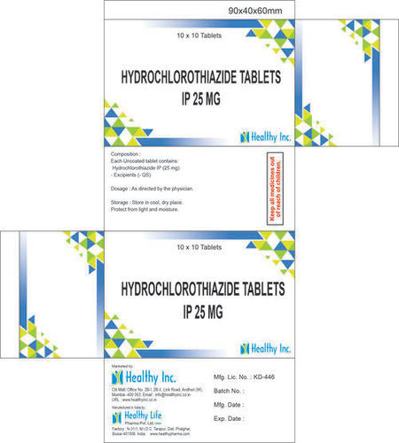 Hydrochlorothiazide Usp 25 Mg Tablets