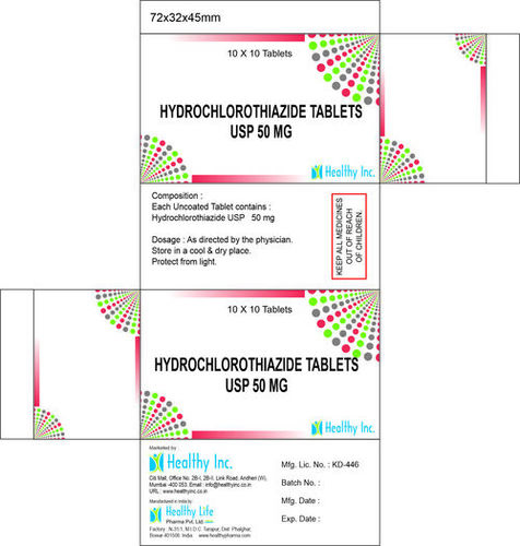 50 mg Hydrochlorothiazide Tablets USP