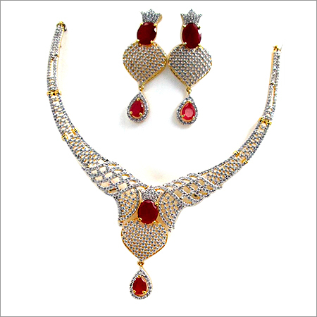 American Diamond Full Necklace Set