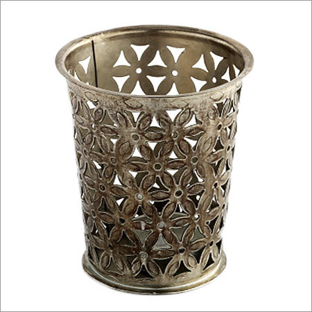 Antique Silver Tea Light Glass