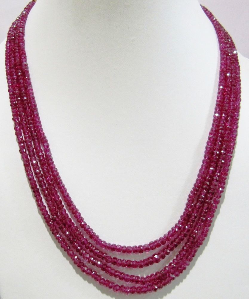 red ruby beads necklace