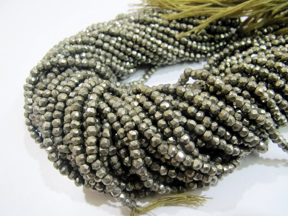 Pyrite Rondelle faceted beads